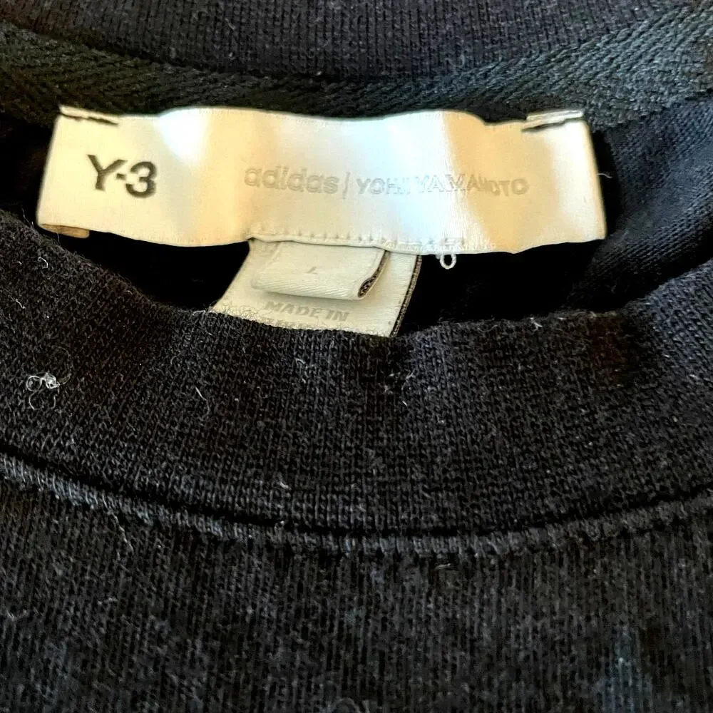 Y-3 Yamamoto Adidas black graphic Logo T-shirt men's size Large